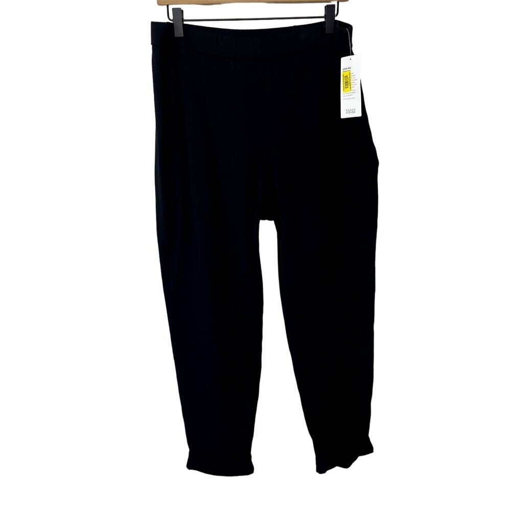 Eileen Fisher NEW with tags Slim Cropped Pants Black Size Large S10J-P4016M care